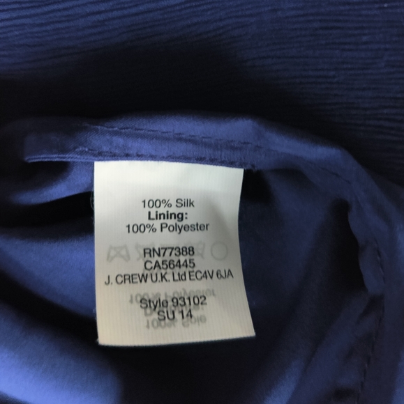 JCREW Silk Chiffon Dress - Navy Blue - Picture 5 of 5